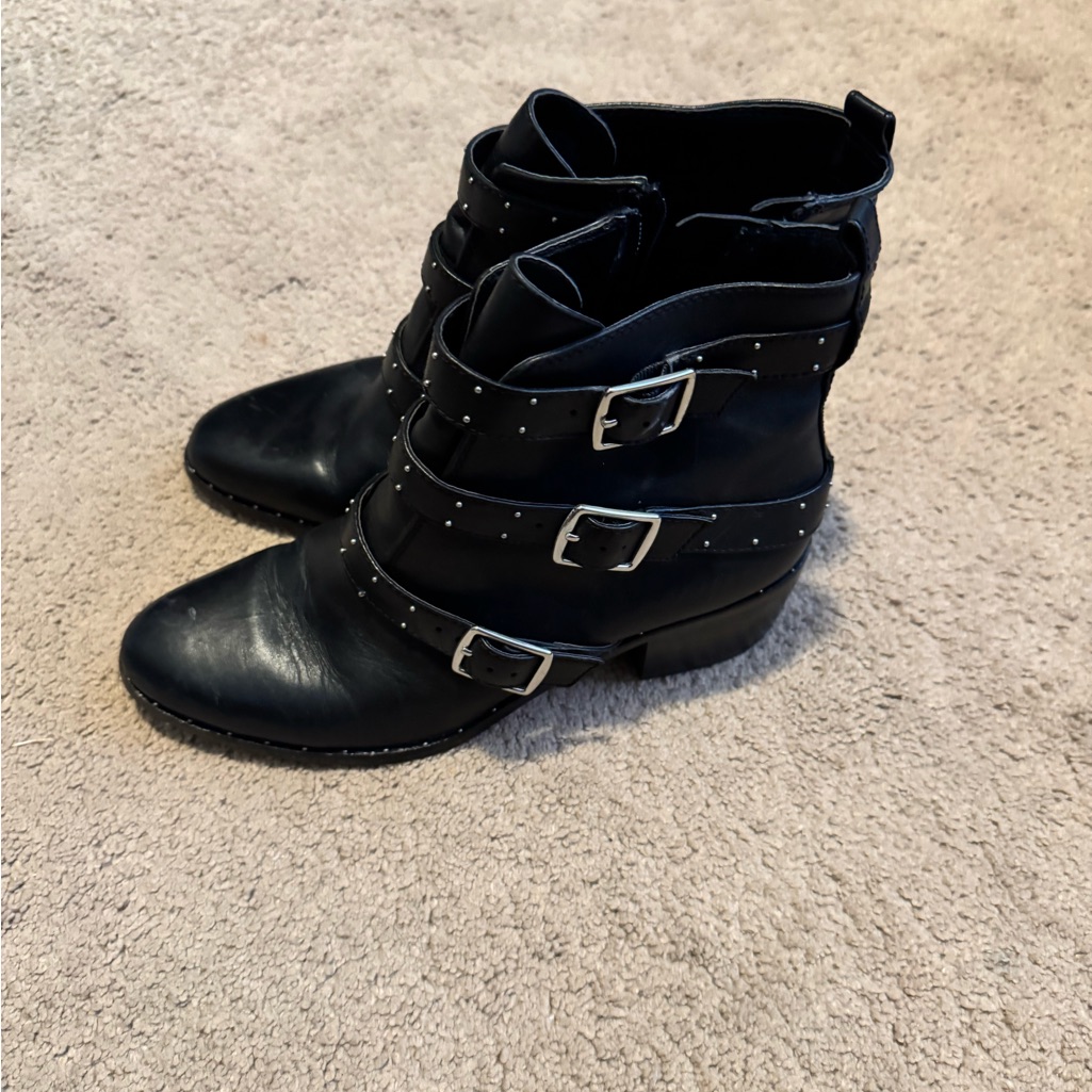 Black Studded Lord And Taylor Ankle Boots